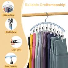 Legging Organizer For Closet, Metal Yoga Pants Hanger W/Rubber Coated 2 Pack W/20 Clips Hold 20 Leggings, Hangers Space Saving Hanging Hangers For Closet Organizers And Storage-Pink - 藍色 - 查看 5