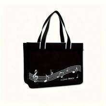 1pc Music Note Sheet Music Bag, Large Capacity Waterproof Sheet Music Bag For Students, Shoulder Handbag For Music Class, Music Notation Bag, Music Learning Travel Bag, Music Accessory Organizer, Durable And Spacious, Suitable For Music Classroom, Performances, Outdoor Activities, Teaching, Band Gear, Music Gifts, Back To School Gifts, Birthday Gifts, Holiday Gifts