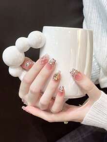 Bộ 10 móng tay giả ngắn thủ công, dụng cụ làm móng mùa hè, móng tay dài đi biển cho nữ và bé gái, móng tay giả đầu Pháp hình quả hạnh nhân thời trang có thể tái sử dụng cho giáo viên, học sinh, văn phòng, du lịch, công sở thanh lịch - Nhiều màu - Xem 3