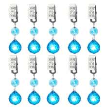 10Pcs Artificial Crystal Tablecloth Clips Metal Clips Tablecloth DecorTablecloth Sun Catcher Fixed Clips Weighted Clips For Living Room Coffee Shop Restaurant Hotel Wedding Party Outdoor Tablecloth Decoration Sun Catcher Hanging Decoration