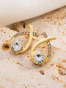 1 Pair Elegant Sterling Silver Fully Paved Cubic Zirconia Hoop Earrings, Personalized Circle Earrings For Women