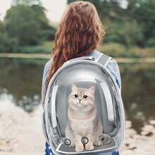 Cat Backpack, Pet Bubble Backpack, Pet Capsule Backpack, Small Space Pet Travel Bag, Waterproof And Breathable Pet Harness Approved By The Airline, Suitable For Travel, Hiking, Walking And Outdoor Use - 灰色 - 查看 6