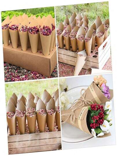 25 /50 /100pcs, Halloween Wrapping Paper, Flower Wrapping Paper, Kraft Paper Bouquet Card Paper, Festive Gift DIY Packaging Supplies, Multi-Purpose Gift Wrapping Paper