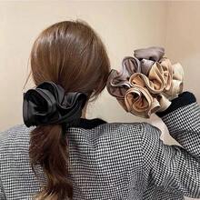 1pc/3pcs Elegant Satin Scrunchies With Ruffle Edges, Soft & Stretchy Hair Ties For Buns, Ponytails, Everyday Use