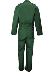 CK-Manfinity MenMens Long Sleeve Zip Up Twill Coverall, Stain And Wrinkle Resistantmanfinity - Hunter Green - View 3