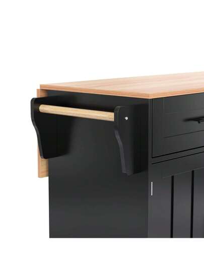 Kitchen Isl 129 71 91.5 Cm, Mobile Folding Tabletop, Drawers Storage Spaces, Trolley Metal Support Frame Height Adjustable Shelves, Kitchen, Dining Room view 7