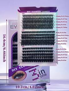 640pcs Eyelash Extension Kit, DIY Eyelash Extension Kit Single Eyelash Cluster D Curl, Eyelash Cluster With Eyelash Adhesive, Eyelash Remover And Seal And Eyelash Applicator Brush Tool, Suitable For Self-Grafting At Home, Makeup Multiple Styles (60D-80D-100D)