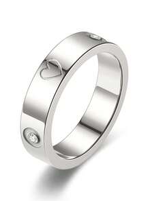 1 buah Cincin Minimalis Stainless Steel Warna Emas dengan Batu Zirkonia Kubik, Daya Tahan Warna Tinggi, Rendah Alergen, Hadiah Perhiasan, Cocok untuk Ditumpuk dan Dipakai Sehari-hari - Berbentuk hati - View 16