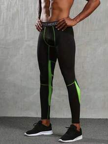 男士加厚压缩紧身打底裤，高弹保暖透气运动裤，适合跑步、篮球、训练，抓绒材质，冬季适用