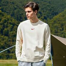 Nike 男士户外运动休闲舒适圆领套头长袖保暖卫衣，带刺绣logo，建议选大一码