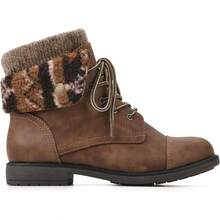 Women's Hiking Style Boot - Duena - Tobacco/Fabric/Multi/Fleece - View 5