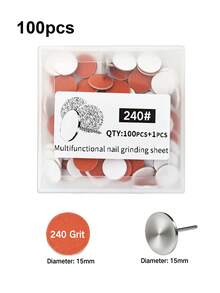 100pcs/Box Colorful Nail File Sanding Discs, Nail Grinding Discs With Bearings, Nail Care Tools, Flat Head Foot Grinding Discs - Multicolor - View 20