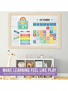 Classroom Calendar, 98 Pieces, Bulletin Board, Hadley Designs, Calendars & Planners, Calendar 2025, Calendar Creative Minimalist, Calendar>Teacher, Yearly Calendars, Calendario 2025-2026, Academic Calendar 2025-2026, Wall Calendar 2025, Numbers Calendar, - Rainbow - 查看 5