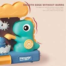 1个婴儿恐龙洗澡玩具，趣味简单的物理益智浴缸戏水玩具，适合18个月及以上男孩女孩，友好的水车洗澡玩具