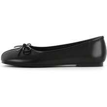 Women's Tabi Shoes Flats Split Toe Janpanese Ballet Flats Cute Black Bowknot Ballerina Shoes-2025 - 黑色 - 查看 5