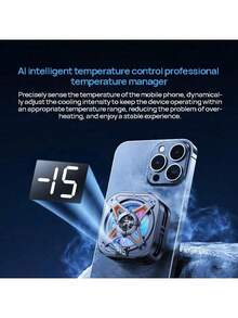REMAX Radiateur de téléphone portable RT-F15, dispositif de refroidissement magnétique, réfrigération à semi-conducteur, adapté à la diffusion en direct de jeux, compatible avec téléphones et tablettes, noir bronze - Pistolet noir - Voir 3