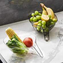 5PCS Multi-Functional Drain Bowl Drain Basket Fruit Drain Wash Tool Kitchen - Transparent White - View 4