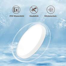 homefire Ceiling Lamp LED Ceiling Light Bathroom - 23CM Bedroom Lamp Flat 18W Black Hallway Lamp Ceiling IP44 Waterproof Bathroom Lamp 6000K Cold White Round Ultra Thin Kitchen Lamp For Kitchen Basement - 白色 - 查看 8