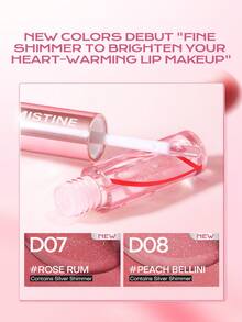 MISTINE Double Ended Lip Gloss 1.5g+1.5g Color Holding Lip Glaze Hydrating Lip Jelly Long Lasting Lipstick Lip Tint D06 Limited Edition