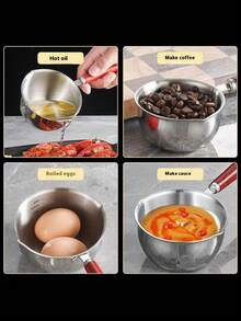 وعاء خشبي المقبض مع ملعقة، مناسب لمستلزمات صناعة الشموع الأخرى، والأدوات المنزلية، ومواد قولبة الشمع لصناعة الشموع والصابون DIY، وعاء إذابة الشمع لصناعة الشموع، وصناعة المجوهرات (باستثناء الملاعق)