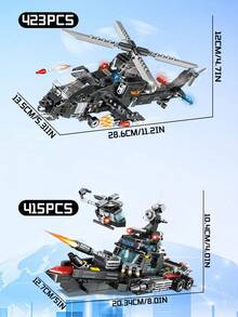 Swat Police Series Armored Vehicle Building Blocks With Policeman Bricks Truck Ship Car City Construction Toys Gift