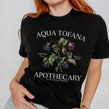 Oversized Tshirt Faminist Aqua Tofana Apothecary Vintage Funny Women's Rights T-Shirt 100% Cotton Womens Oversized Printed Graphic T-Shirts 1pcs Shirt - Đen004 - Xem 1