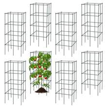 8 Pack Tomato Cages Garden Cages Stakes Plant Trellis 16'' X 16'' X 39'' - Màu xanh lá cây đậm - Xem 11