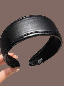 Retro Minimalist Leather Wide-Banded Headband For Women, 2025 New Style Hair Hoop, High Crown Hair Tie Accessory, Hair Band,Hairband For Women Head Accessories Beauty Home Hair Accessories - Multicolor - View 10