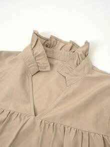 2025春夏秋季时尚新款衬衫，法式女衬衫，泡泡袖返校美式衬衫，时尚，教师，70年代，通勤，极简主义，办公室穿着，复古，简单，法式，春夏上衣老款风格，教师衬衫，女士休闲短袖纯色衬衫，适合外套