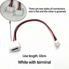 leooy Interfaz hembra de carga rápida de Tipo C de 2 pines, enchufe hembra de conector tipo Tipo C con placa fija y conector de soldadura para carga rápida, conector USB con instalación empotrada, contactos de cobre, puerto de carga ovalado para pequeños electrodomésticos/altavoces/lámparas de escritorio, terminal de conexión rápida - Multicolor - Ver 12