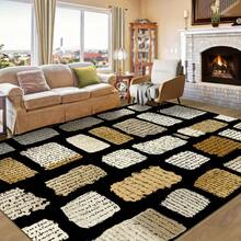 1pc Luxurious Geometric Pattern Printed Fashionable Carpet, Soft Crystal Velvet Personalized Creative Area Rug, Suitable For Indoor/Outdoor, Machine Washable All Season Flooring Mat, Home Decor - Multicolor - View 9