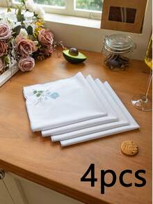 1/4/6pcs Floral Classic Countryside Handkerchief Decorative Placemats