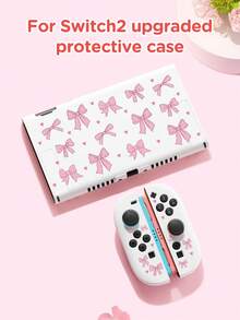 1pc Pink Bow & Heart Pattern Protective Case, Compatible With New Switch2 (2025)/Switch NS/Switch OLED/Lite, Compatible With Switch/Switch 2 Game Console Accessories, Full Set Including Storage Case, Card Slot Base, Best Gift Compatible With Switch Players - Multicolor - View 9