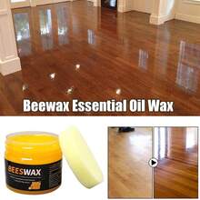 两套抛光蜂蜡套装，含抛光海绵，适用于各种木制家具和地板——恢复木制品和复合地板的光泽，必备家具护理用品