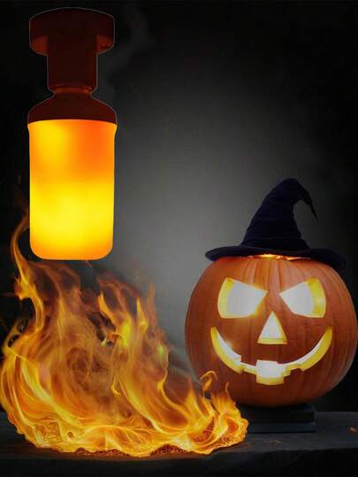 E27 LED Flame Light Bulb With Flickering Effect, Yellow & Blue Flashing Bulb, 3 Flame Modes, Suitable For Halloween, Party, Indoor & Outdoor Home Decor