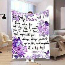 Heartfelt Sister's Gift,Modern Style, Versatile,Super Soft Flannel Printed 3D Blanket, As Birthday Gifts, Family, Wedding, Souvenir Blankets, Polyester Blankets Suitable For All Seasons, Washable, Machine Washable, Lightweight, Breathable, Comfortable, Warm, Unique, 280gsm For Him, Her Personalized Ideal Gifts For Her,Perfect Nap, Camping, Travel, Home, Daily Life, Office Decoration, Birthday, Anniversary, Valentine's Day, Thanksgiving, Christmas, Halloween, Wedding, New Year Gifts ,Sofa,Bed,Car,Bedroom,Living Room,Office,  Outdoor Camping, Beach,Wall Decoration - 多色15 - 查看 6