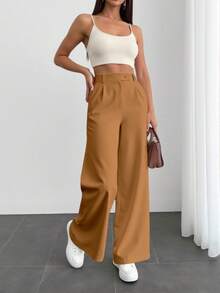 Sily Moda Women's Tailored Pantaloons With Italian Crossover Clasp Detail - 鏽棕色 - 查看 2