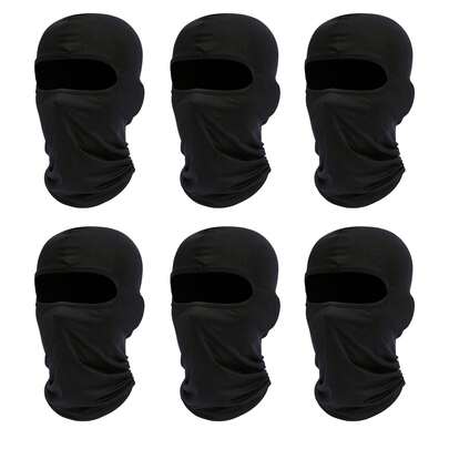 Musion 6 件装男女款拉法帽滑雪面罩，全脸覆盖面罩，透气，轻便，颈套，防风围巾，适用于摩托车、滑雪、单板滑雪、骑自行车、徒步旅行、登山、骑行、攀岩、越野