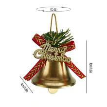 6Pcs Hand Bell Service Bell Christmas Decoration Shiny Jingle Bells For Home Holiday Christmas Tree Decorations