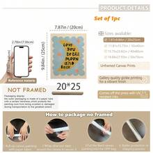 1/3 buc, Tablou de perete pe pânză, Decor de perete înrămat, Decor pentru camera copiilor, Te iubesc până la lună și înapoi, Decor de perete roz, verde, albastru, Cadou pentru bebeluși, Decor pentru creșă, Decor pentru preșcolari, Cadou de ziua de naștere, Decor de sărbători pentru copii