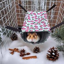 Small Animal Hideaway& Hammock, Cozy House With Roof For Small Pets To Sleep And Hide - Washable Pet Cave& Hideout Corner, Hanging Hammock Hideout Bed, Cage Accessories For Guinea, Hamster, Rat, Glider, Squirrel, Ferret, Kitten, Squirrel, Chinchilla