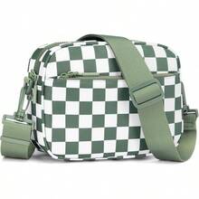 Checkered Crossbody Bag For Women Small Cute Purses  Shoulder Handbags Wide Strap - Bean Green Check - View 1