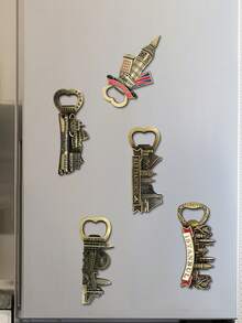 1个3D立体浮雕装饰磁性贴纸，城市地标文化创意金属冰箱贴，独特旅行纪念品 - 彩色 - 查看 7