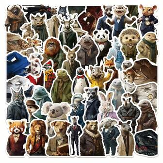 50张动物人物肖像趣味卡通贴纸涂鸦装饰行李箱吉他汽车滑板记事本