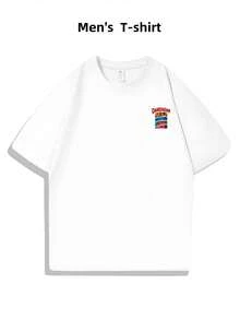 Maglietta DANDADAN Manga Eyes, Men's T-Shirt With Retro-Front Print, Fashionable, Casual, Twist, In Cotton 220 G/M2 (1 Piece) - 白色 - 查看 2