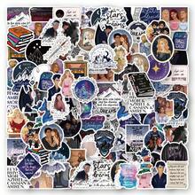 60PCS Acotar Stickers, Craft Scrapbooking, Diary, Laptop, Bumper, Skateboard, Water Bottle, Computer, Phone, Cartoon, Hard Hat, Car Sticker, Mobile Phone, Water Bottle, Envelope, Happy Aesthetic Decoration, Vinyl Sticker Back To School School Supplies - Multicolor - View 12