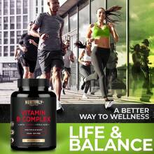 Vitamin B Complex With Vitamin C - Contains All Essential B Vitamins - B1, B2, B3, B5, B6, B7, B9, B12 And Biotin - Super B Complex Vitamins For Energy, Immunity And Mood Support - 90 Capsules - Flavor NameA - 查看 6