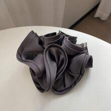 1pc/3pcs Elegant Satin Scrunchies With Ruffle Edges, Soft & Stretchy Hair Ties For Buns, Ponytails, Everyday Use