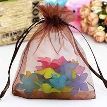 2025Organza Gifts Bags Sets Of 50 Drawstring 4x6 Inch Pink For Baby Shower,Girl Birthday,Party Favors,Wedding,Bridal Shower,Graduation,Halloween,Bulk Sheer Fabric Mesh Tie Sack For Jewelry,Candy - 棕色 - 查看 5