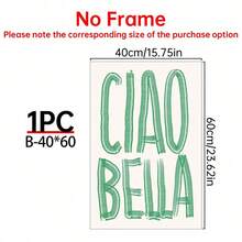 1pc Ciao Bella Poster Decoration, Wall Art, Girly Room Decor, Cute Wall Art, Pink Retro Poster, Wall Decoration Poster, Wall Canvas Decoration, Ideal Gift For Bedroom Living Room